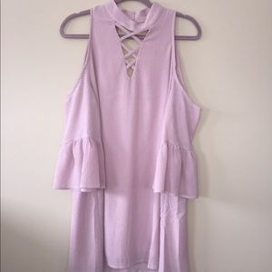 Lavender boho cold shoulder dress